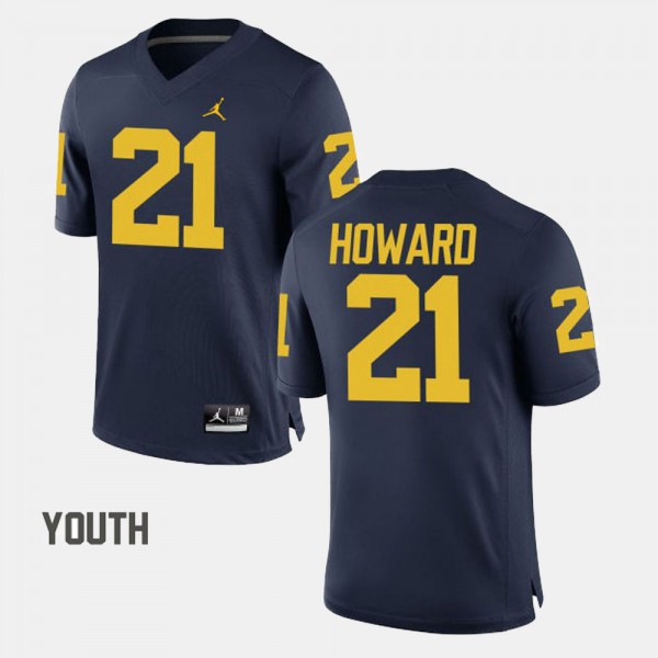 University of Michigan #21 Kids desmond Howard Jersey Navy High School College Football